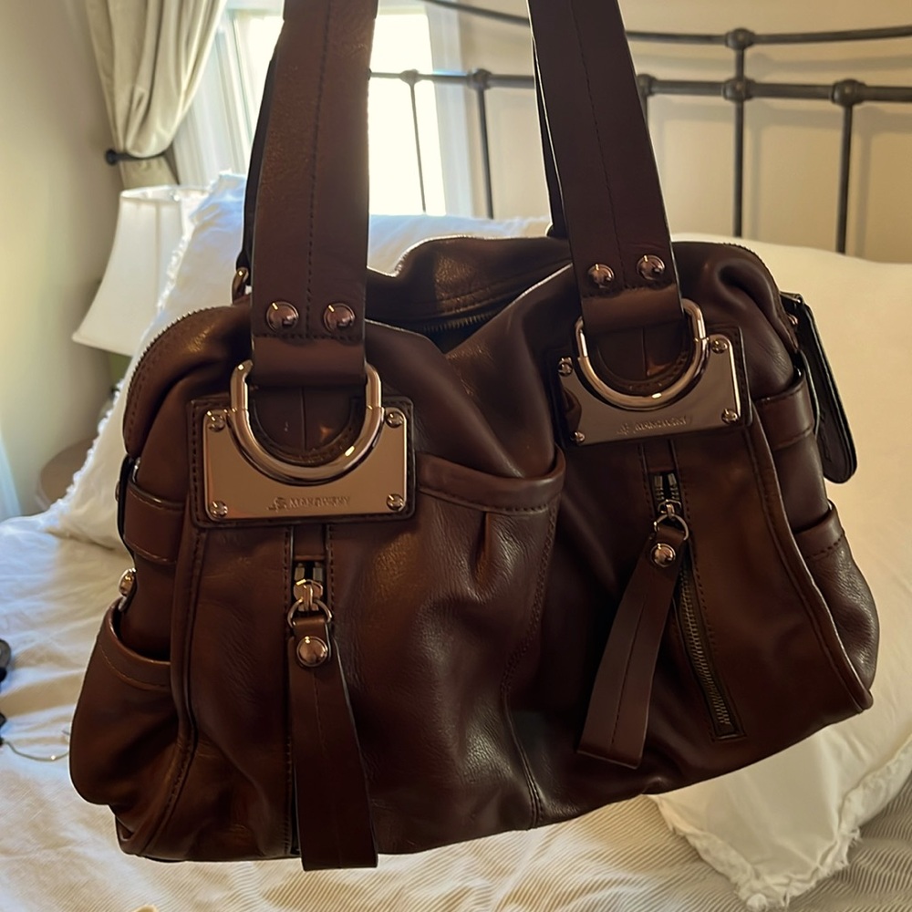 B. MAKOWSKY Brown Leather Shoulder Bag